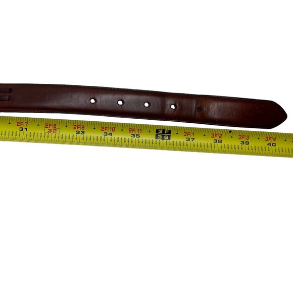 Leather Woven Belt Men's Brown 36" / 90 Oil Tan Cowhide Solid Brass Buckle - Picture 11 of 16